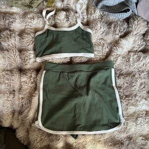 Florence by Mills Olive Green Sport Bra and Skort Set